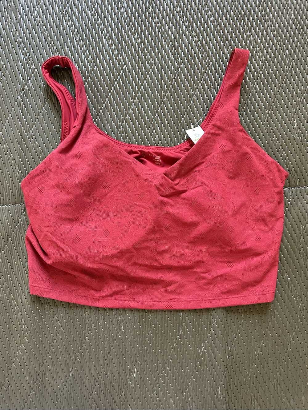 OFFLINE By Aerie Real Me Low Key Longline Sports Bra Royal Berry XL NWT Textured